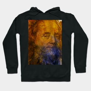 4th of July for Men Benjamin Franklin water paint portrait Hoodie